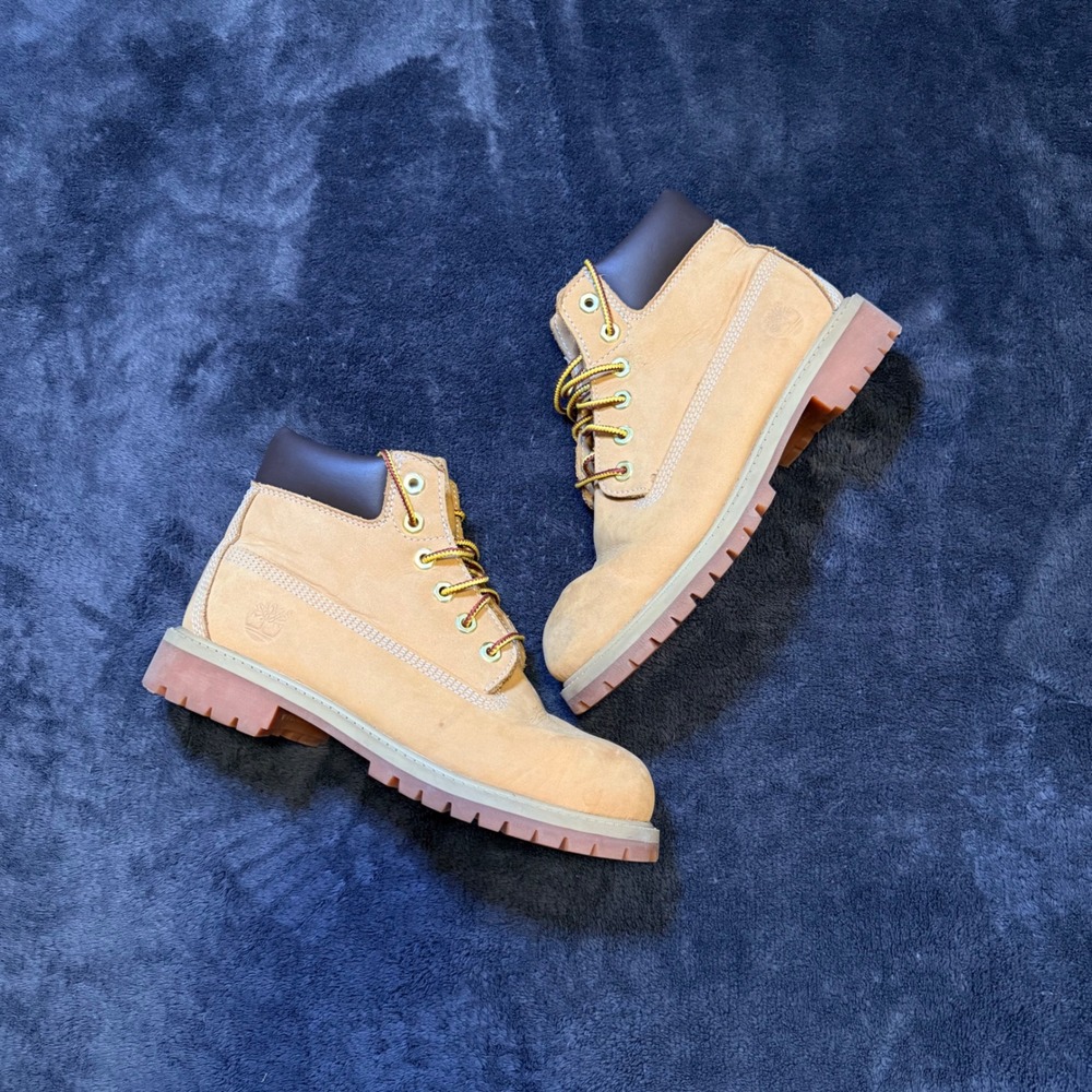 Timberland Kids 6 Inch Premium Waterproof Boots Wheat Nubuck Size 3 12709